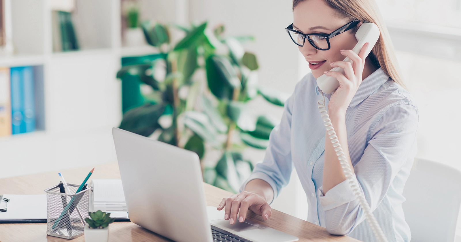 Photo of a woman talking on a phone