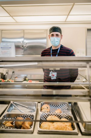 Food Services A staff member in a kitchen