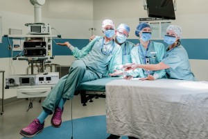 Surgical Services - in OR #2 with the new donor-funded Stryker Unit Portrait of a media team surrounded by medical equipment