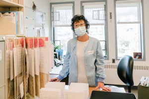 OR Bookings Portrait of a staff member in the hospital at a desk