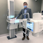 Hospital staff demonstrating hospital equipment